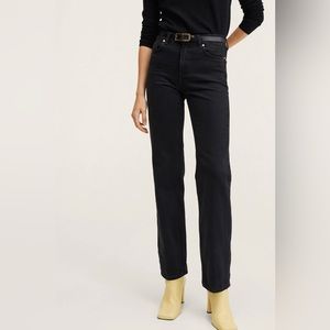 NEW Mango Mid-rise straight jean, Black, New, Size 38, US6